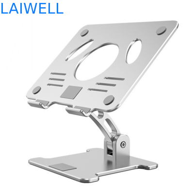 Στάση lap-top μετάλλων αργιλίου 270*245*70MM ασημένια διευθετήσιμη εργονομική με το αερισμένο σχέδιο