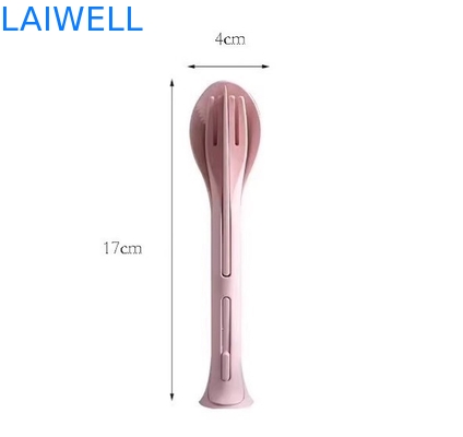 170*40MM Πολυλειτουργικό Σπέρμα Σκάλα Ροζ 3-In-1 Flatware Set Επαναχρησιμοποιήσιμο Eco Tableware Accessories Ελαφρύ και κατάλληλο για φαγητό Μπορεί να χρησιμοποιηθεί πολλές φορές και εύκολο να μεταφερθεί και να αποθηκευτεί