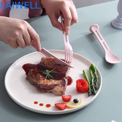 170*40MM Πολυλειτουργικό Σπέρμα Σκάλα Ροζ 3-In-1 Flatware Set Επαναχρησιμοποιήσιμο Eco Tableware Accessories Ελαφρύ και κατάλληλο για φαγητό Μπορεί να χρησιμοποιηθεί πολλές φορές και εύκολο να μεταφερθεί και να αποθηκευτεί