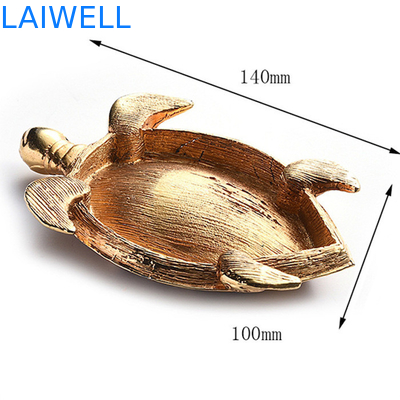 Δημιουργική ρίψη κύβων 100*140mm Ashtray χελωνών μετάλλων χρυσό Ashtray κραμάτων ψευδάργυρου