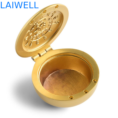 Πολυτέλειας επένδυση Dia 40mm χρώματος Ashtray τσεπών μετάλλων που προσαρμόζεται χρυσή