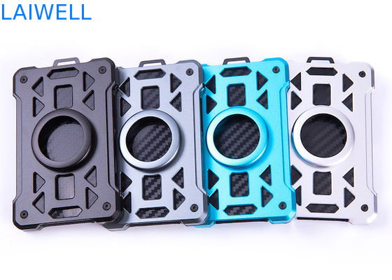 60*94*10MM Γκρίζα Προσαρμοσμένα πορτοφόλια από αλουμίνιο RFID Κρατητές καρτών με AirTag Tracker και Steel Clip